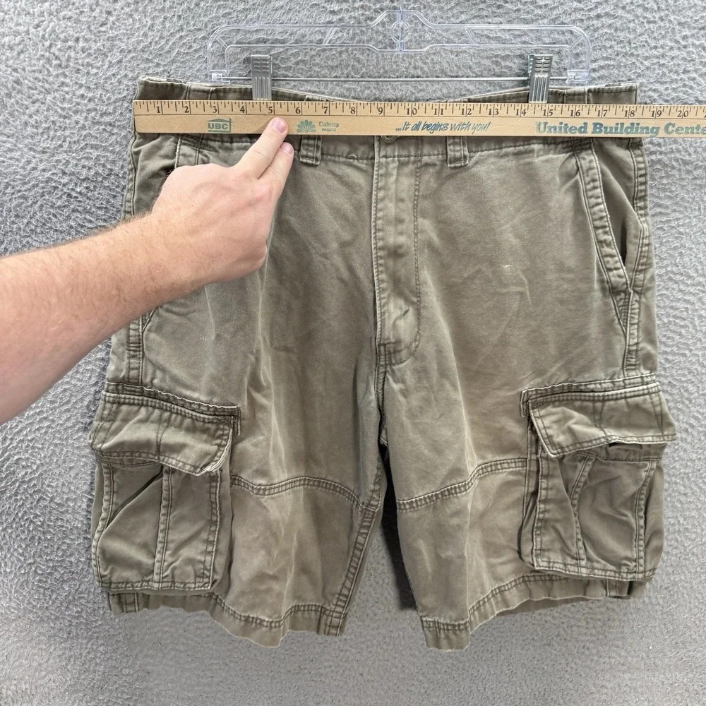 Levi Strauss Shorts‎ Mens 38 Green Cargo Skater Heavy Weight Grunge Faded Y2K